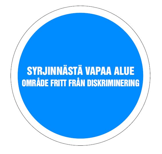 Syrjinnästä vapaa alue -logo